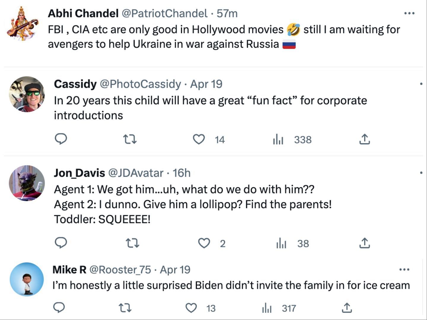 Social media users reacted to a toddler intruding the President&#039;s mansion by making his way in from between the fence: Returned safely to parents. (Image via Twitter)