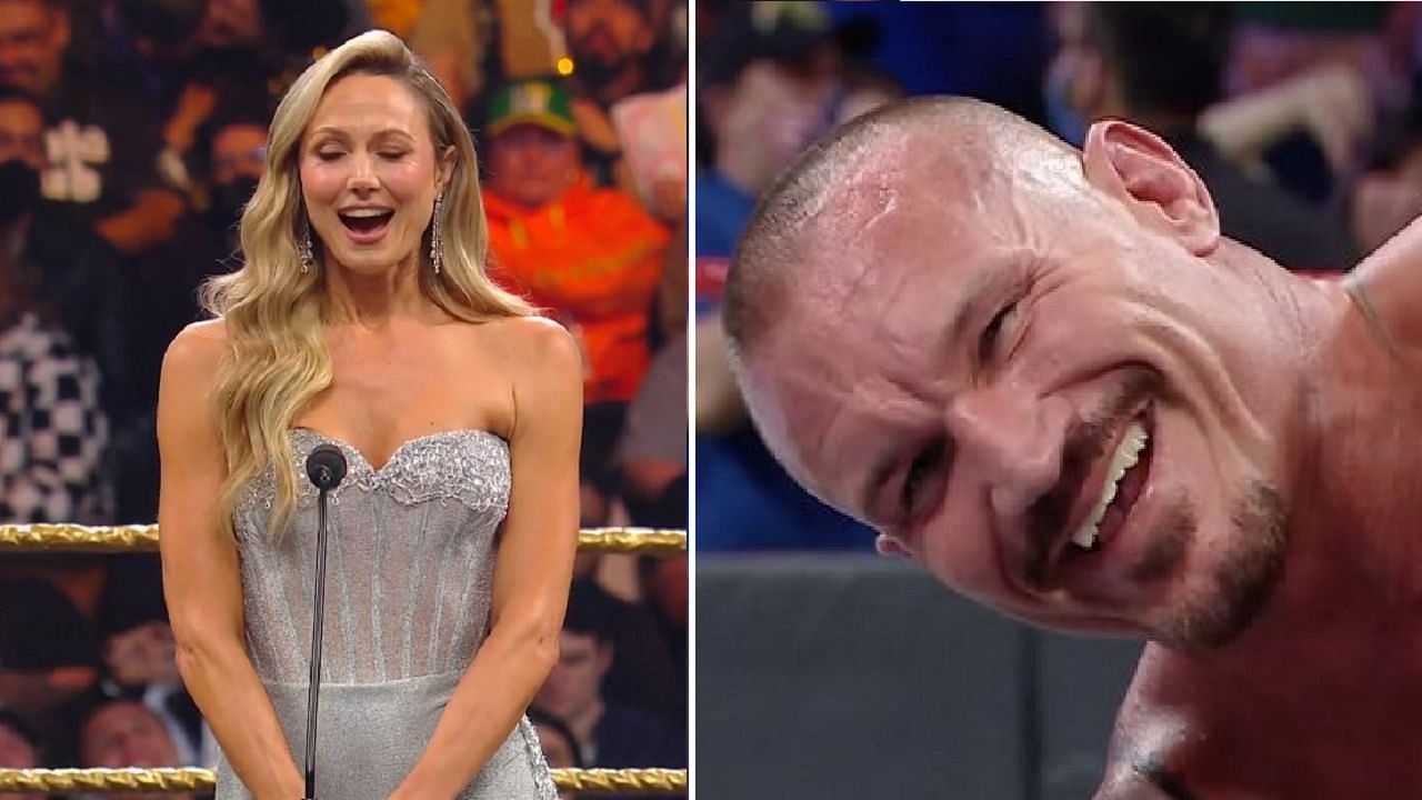 Stacy Keibler (left); Randy Orton (right)