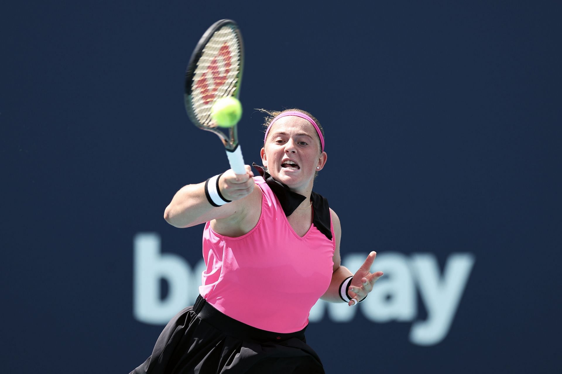 Jelena Ostapenko at the 2023 Miami Open.
