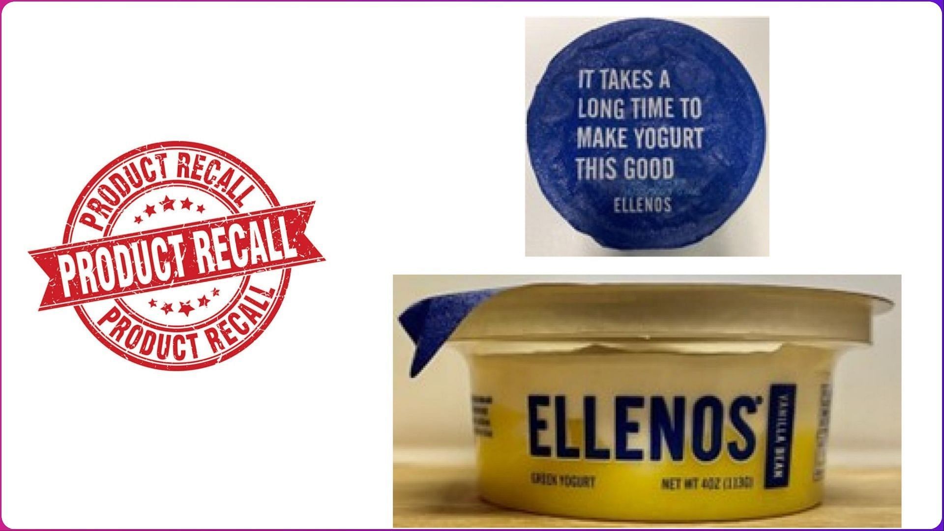 Ellenos Real Greek LLC recalls Vanilla Bean Ellenos Greek Yogurt over undeclared egg allergen concerns (Image via FDA)