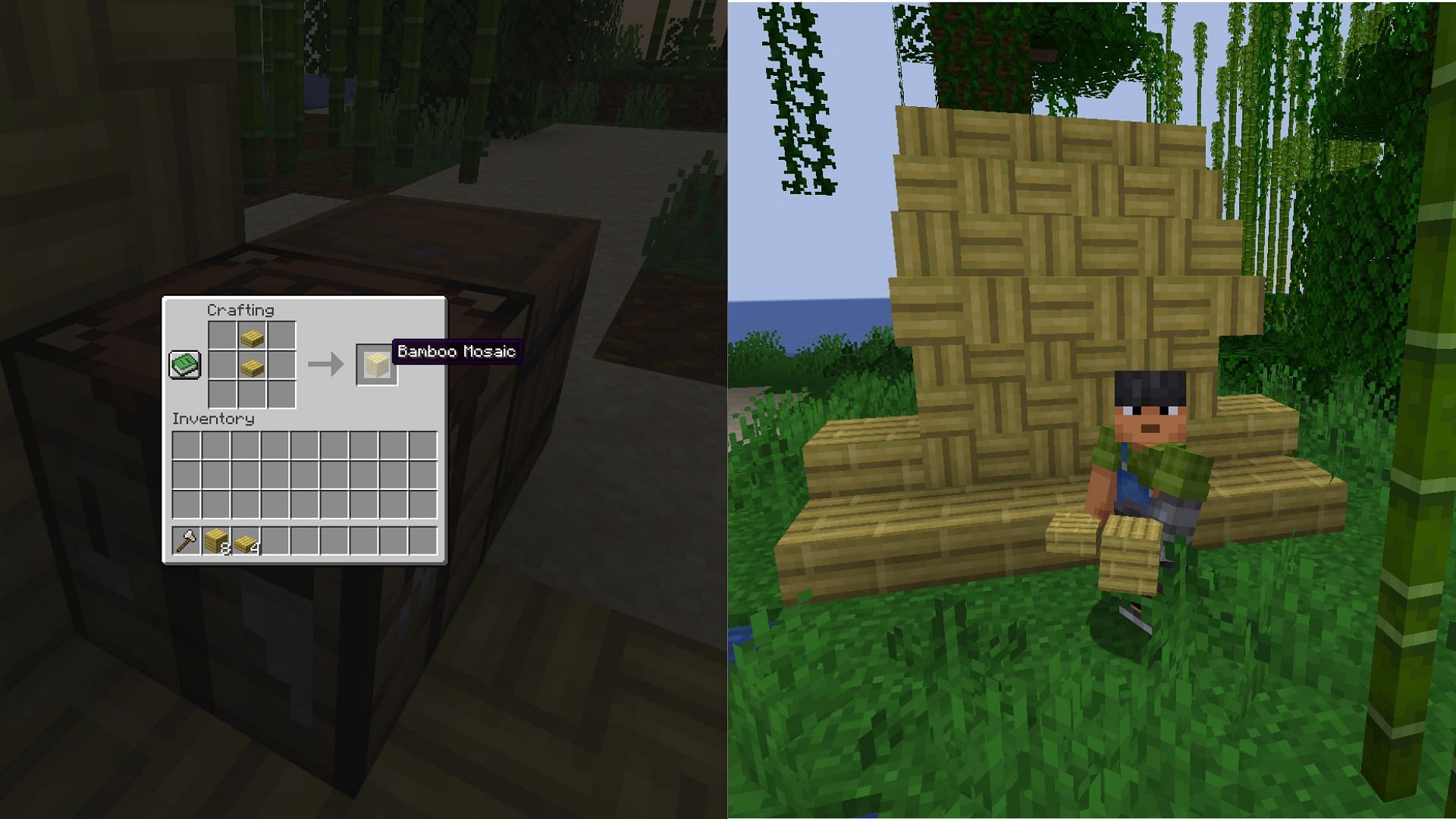 A bamboo mosaic is a new decorative block set (Image via Mojang)