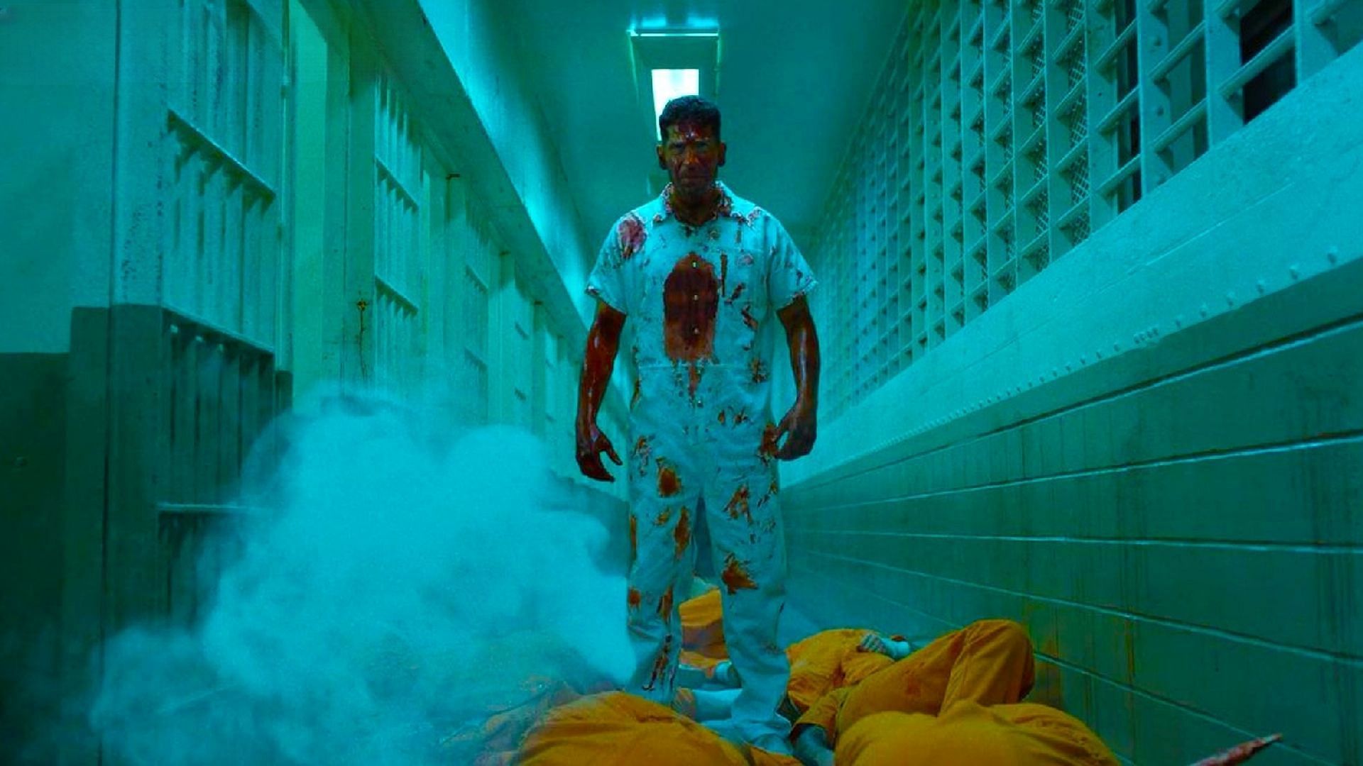 The Punisher&#039;s prison fight (Image via Netflix)