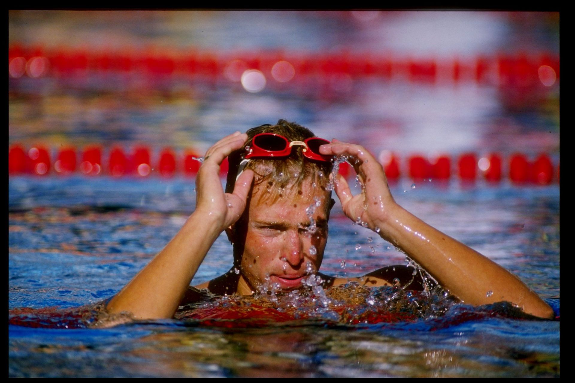 Vladimir Salnikov of the United Soviet Socialist Republics competes at the World Swim Championships. (Image via Allsport/Tony Duffy)