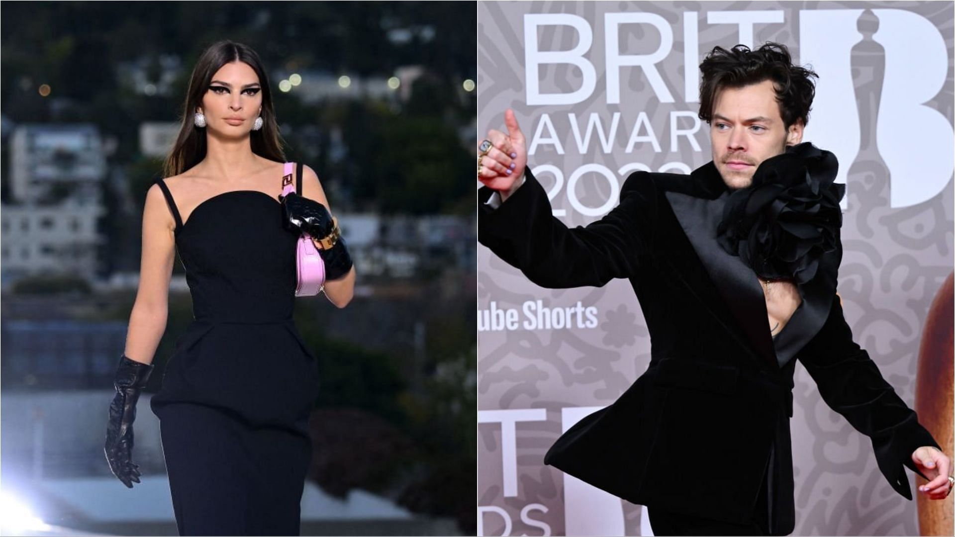 Emily Ratajkowski and Harry Styles were kissing in the viral video (Images via Angela Weiss and Karwai Tang/Getty Images)