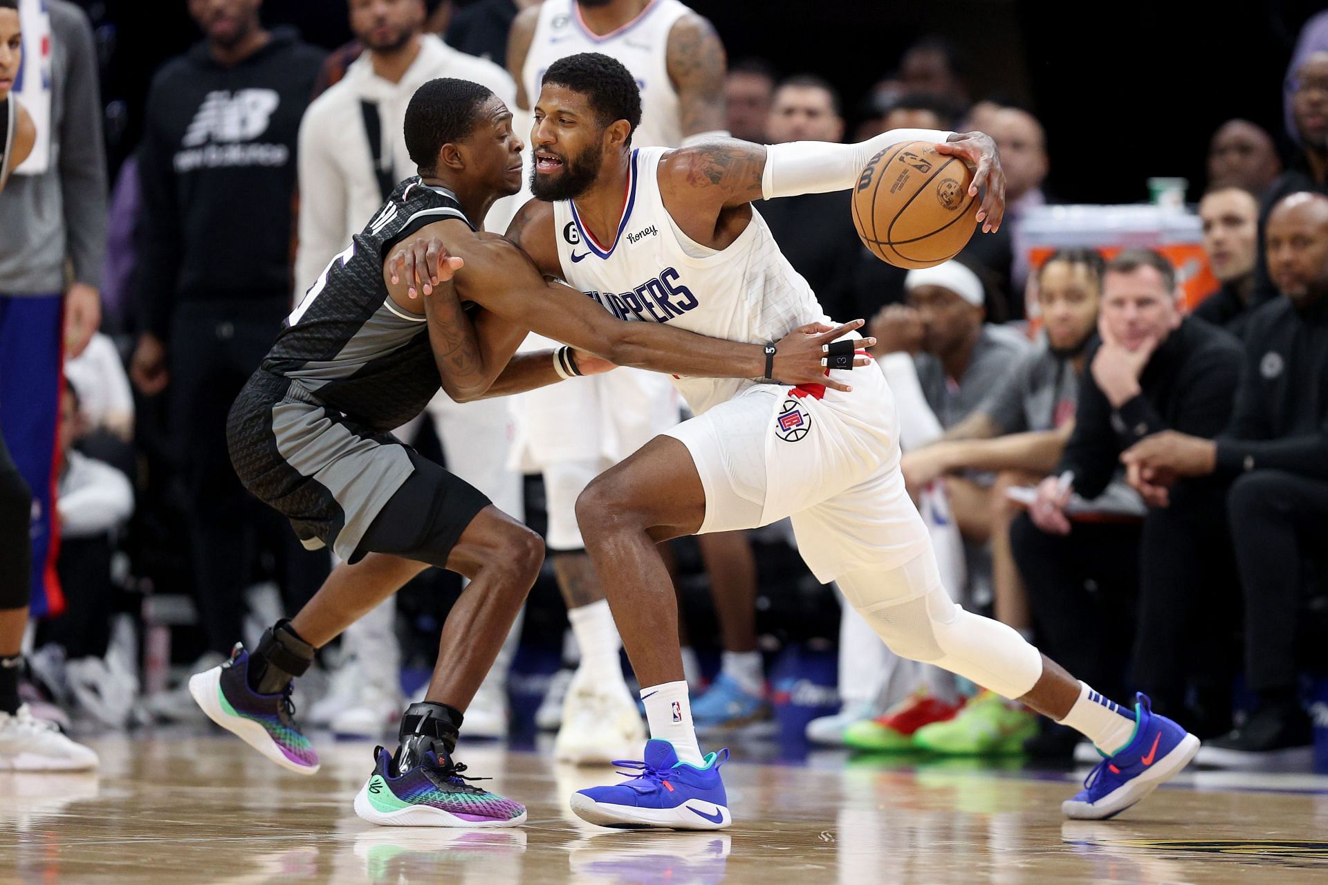 Paul George might miss the first round of the NBA playoffs (Image via Getty Images)
