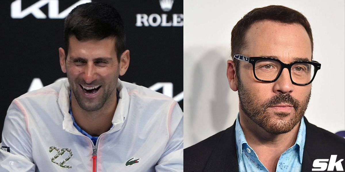 Novak Djokovic (L) and Jeremy Piven (R)