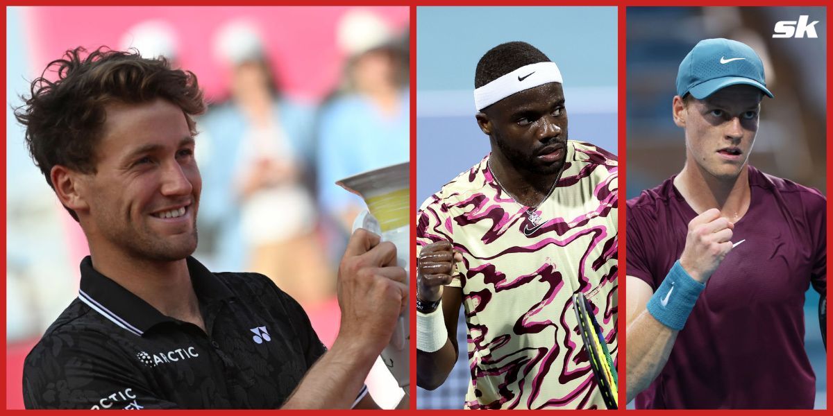 Casper Ruud, Frances Tiafoe and Jannik Sinner