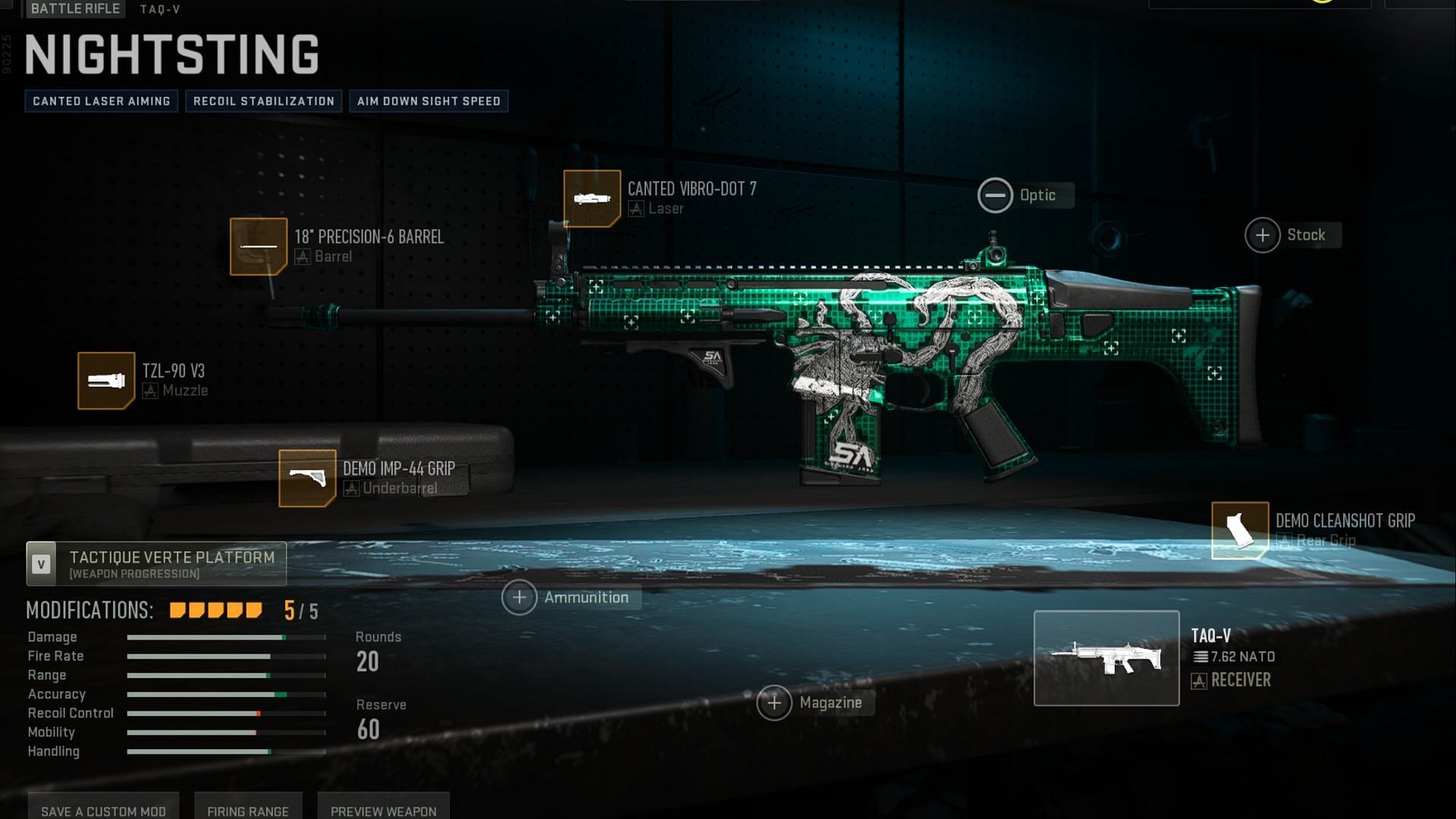 The Nightsting weapon blueprint in Season 3 of Modern Warfare 2 and Warzone 2 (Image via Activision)