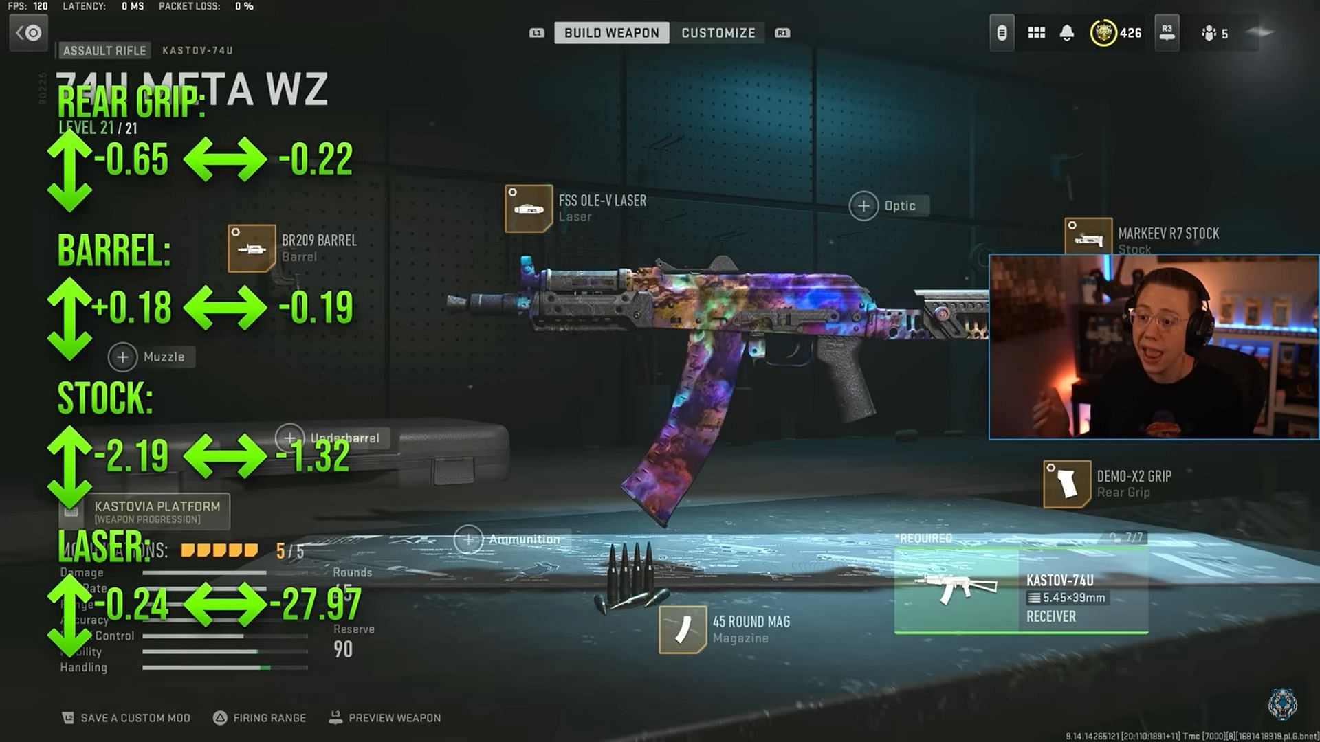 Tuning for Sniper support Kastov-74u (Image via Activision and YouTube/WhosImmortal)