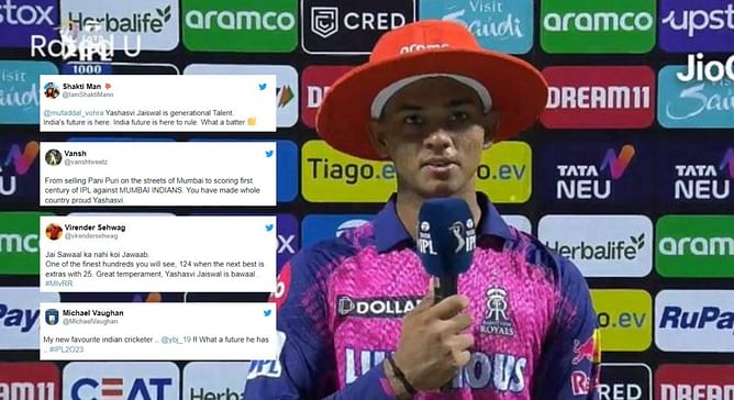 "What a future" - Fans erupt as Yashasvi Jaiswal scores 124 off 62 balls vs MI in IPL 2023