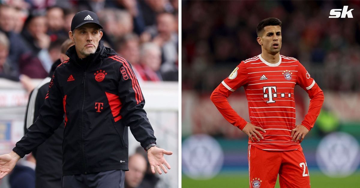 Thomas Tuchel (L) wants Joao Cancelo (R) to be calm when Bayern Munich face Manchester City.