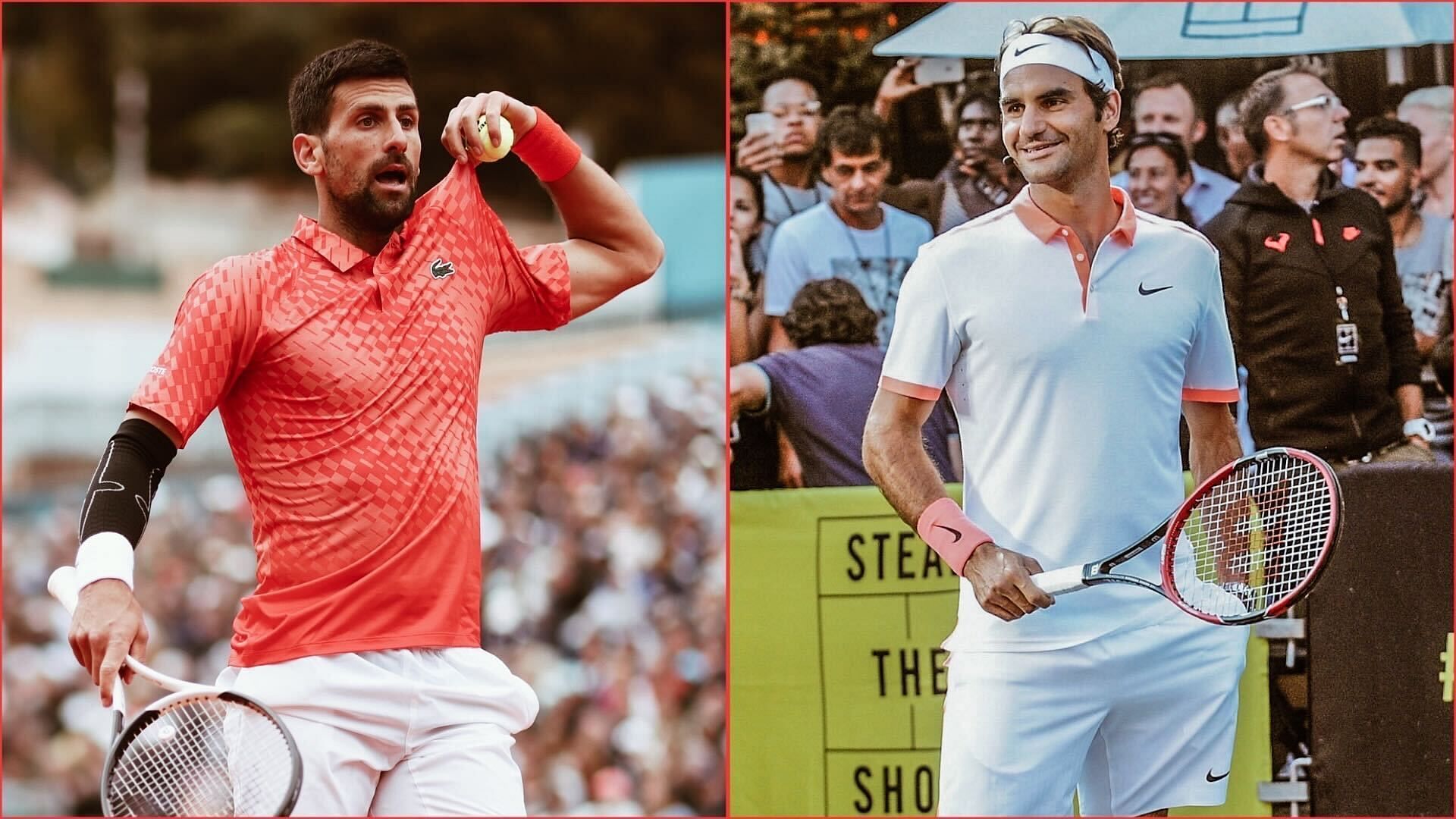 Novak Djokovic (L) and Roger Federer.