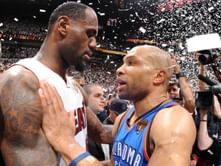 How many franchises has LeBron James defeated in playoff series?