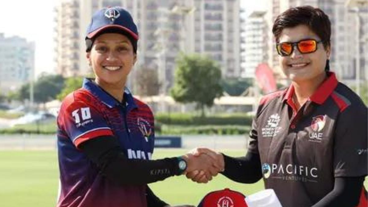 Chaya Mughal during toss against Nepal team, Courtesy: ICC Cricket