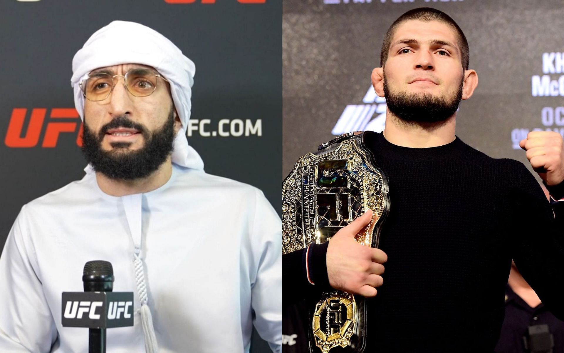 Belal Muhammad (left), Khabib Nurmagomedov (right) [Image Credit: UFC.com and Getty Images]
