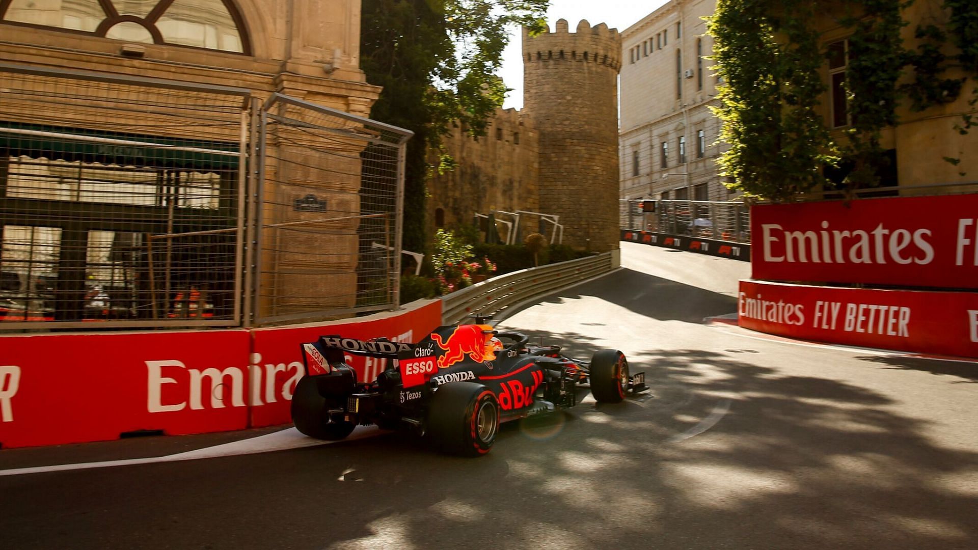 Max Verstappen takes the Castle section at the 2021 Azerbaijan GP.