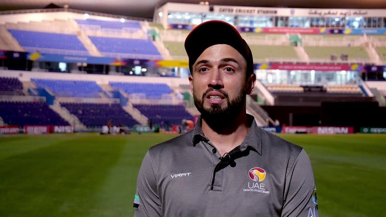 Rohan Mustafa of UAE in an interview (Image Courtesy: ICC)