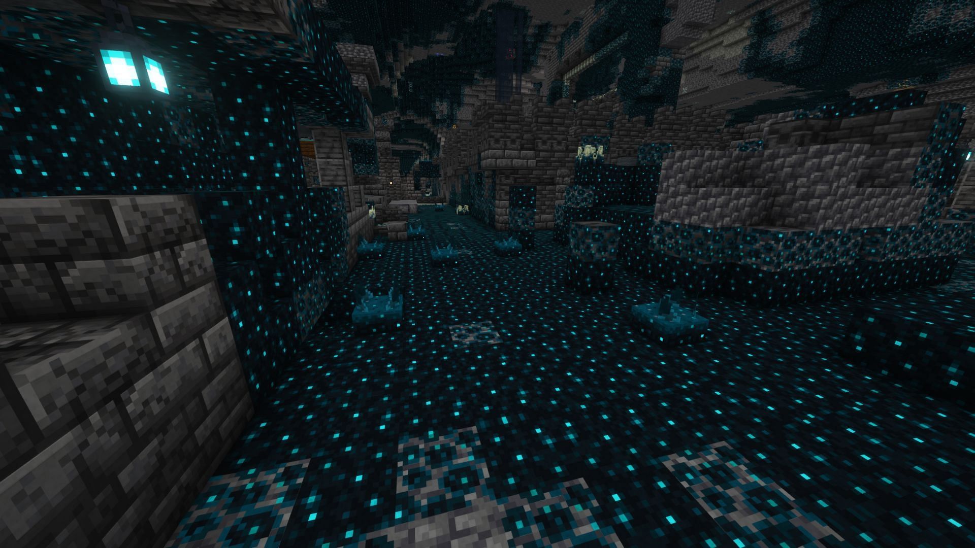 Sculk sensors in an ancient city (Image via Mojang)