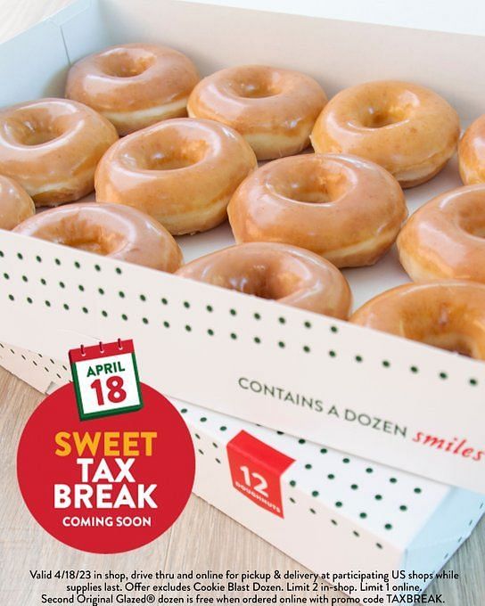 Krispy Kreme Tax Day Deal 2024 Carla Catherine