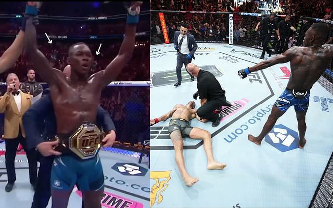 Alex Pereira’s coach reminded Israel Adesanya of the score during UFC 287 official decision announcement