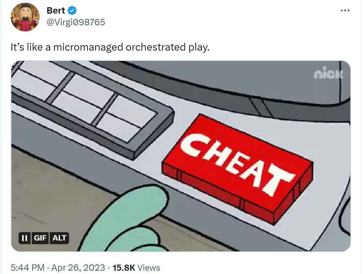 A comment reacting to the cheatsheet (Image via Twitter/ @Virgi)98765)