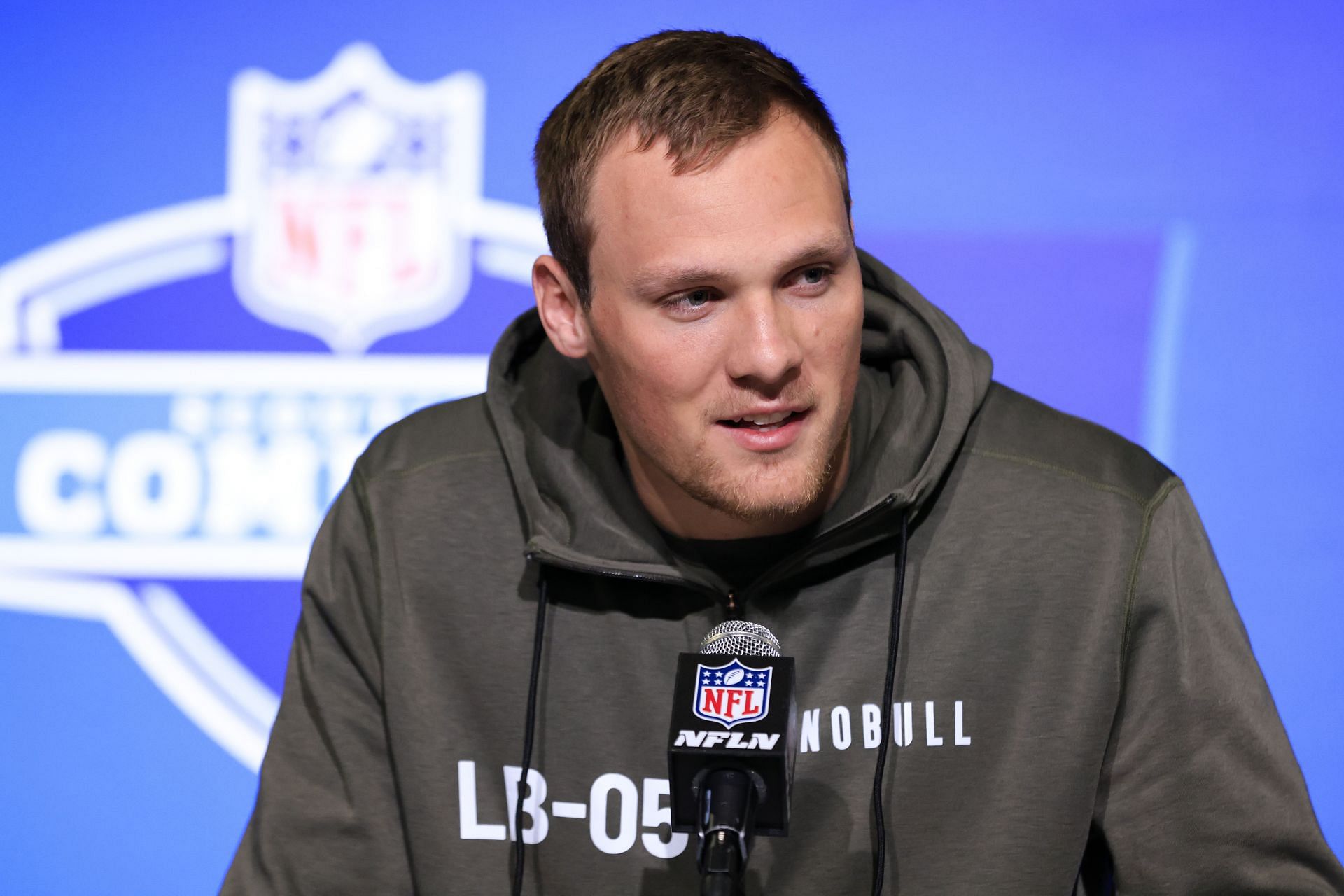 Jack Campbell at the NFL Combine