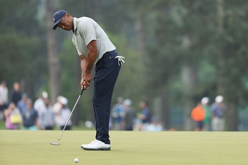 Tiger Woods practicing at the Masters