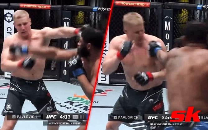Sergei Pavlovich eats two clean right hands to the chin from Curtis Blaydes without flinching: VIDEO