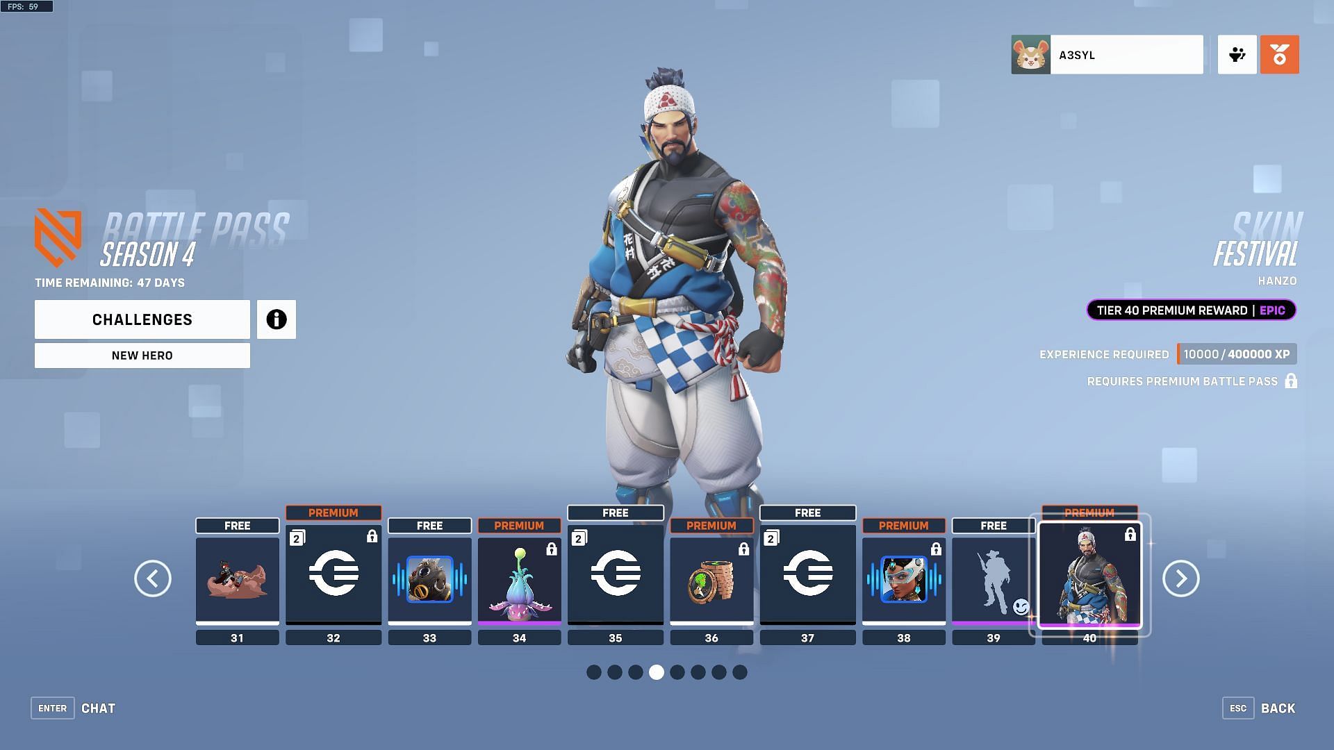 Epic Festival Hanzo skin (Image via Blizzard)