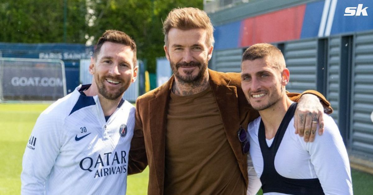 David Beckham paid Lionel Messi and his PSG teammates a visit.