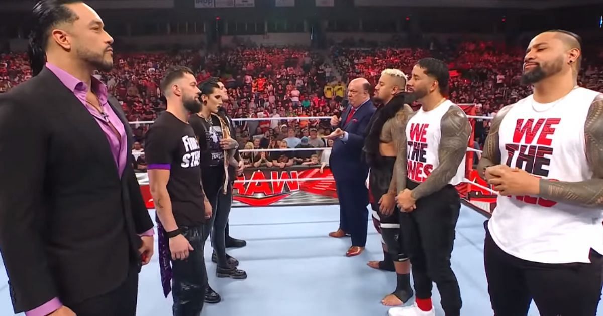 Judgment Day and The Bloodline during RAW