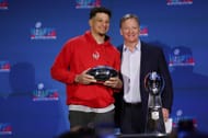 Patrick Mahomes winning Super Bowl MVP
