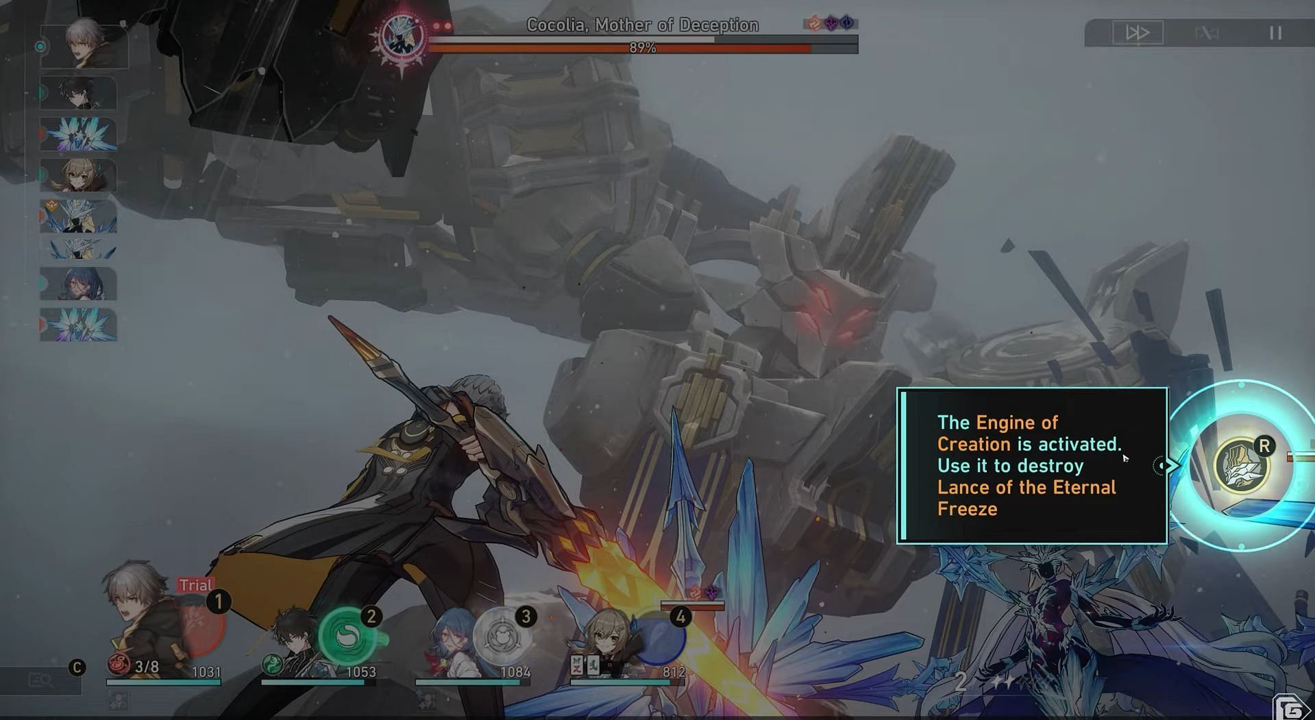 Mecha attack option (Image via Honkai Star Rail)