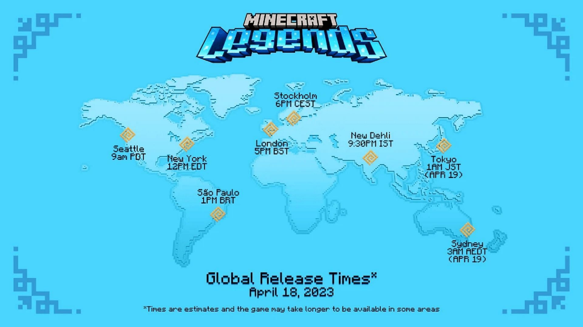 Minecraft Legends will release at the same time, albeit in different time zones (Image via Mojang)