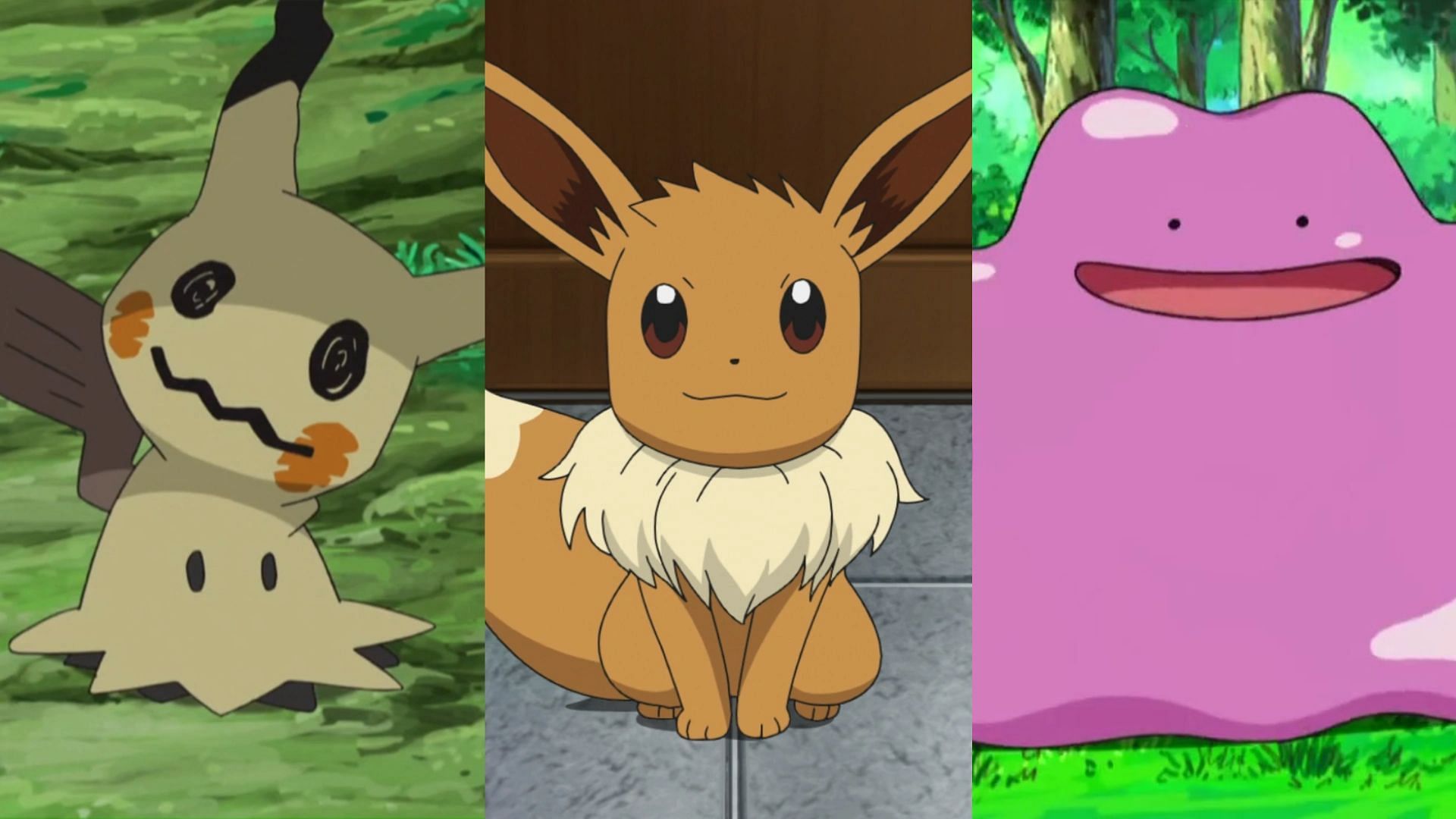 Pokemon Ditto Transform into Eevee Pikachu Sylveon Espeon Vaporeon