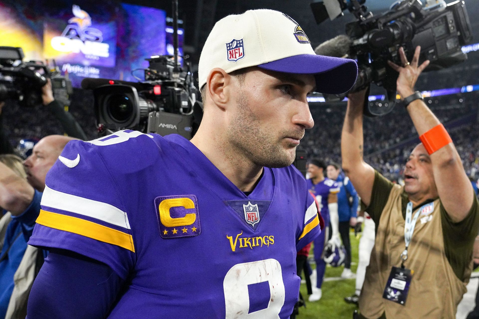 Kirk Cousins of the Minnesota Vikings reacts after losing to the New York Giants