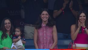 [WATCH] Anushka Sharma celebrates in the stands after Virat Kohli takes Mitchell Marsh's catch in RCB vs DC IPL 2023 clash