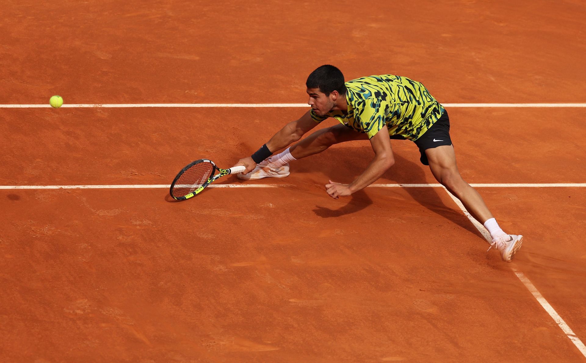 Carlos Alcaraz during his match against Emil Ruusuvuori at the Madrid Open