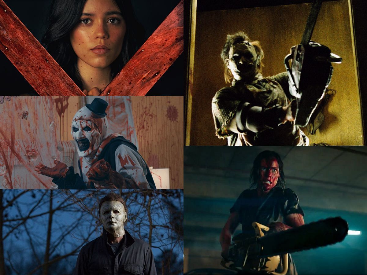 Evil Dead Rise, Halloween, Terrifier 2, Texas Chainsaw Massacre, and X