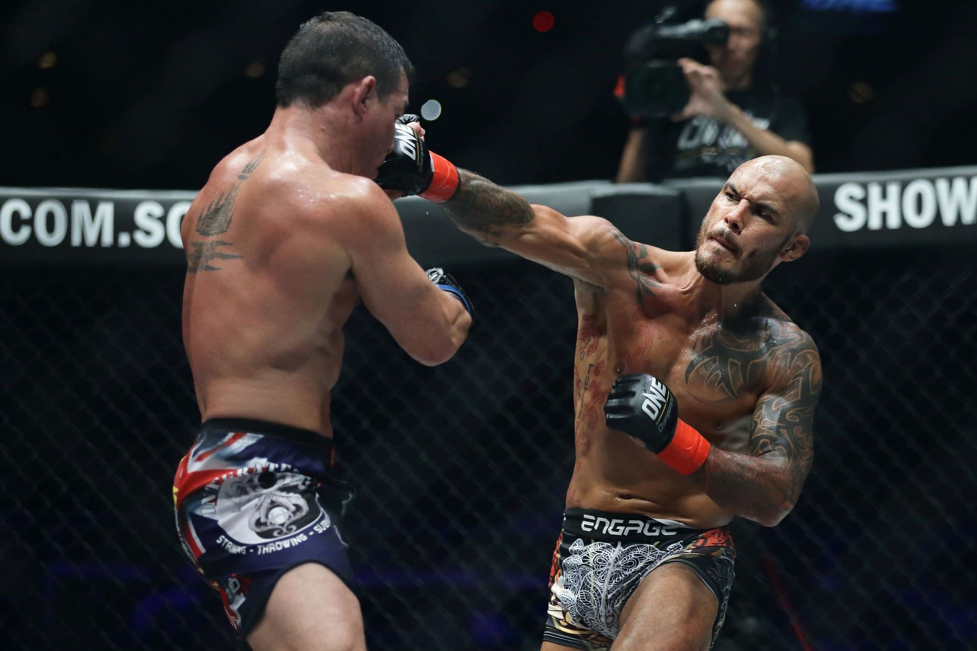 Roger Huerta (right) was involved in a wild altercation with a former NFL star in 2010