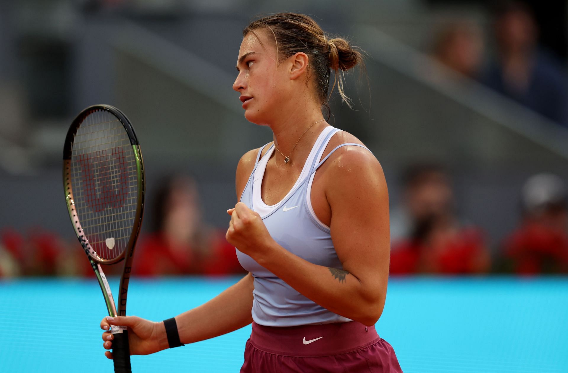 Aryna Sabalenka pictured at the 2023 Mutua Madrid Open - Day Four.