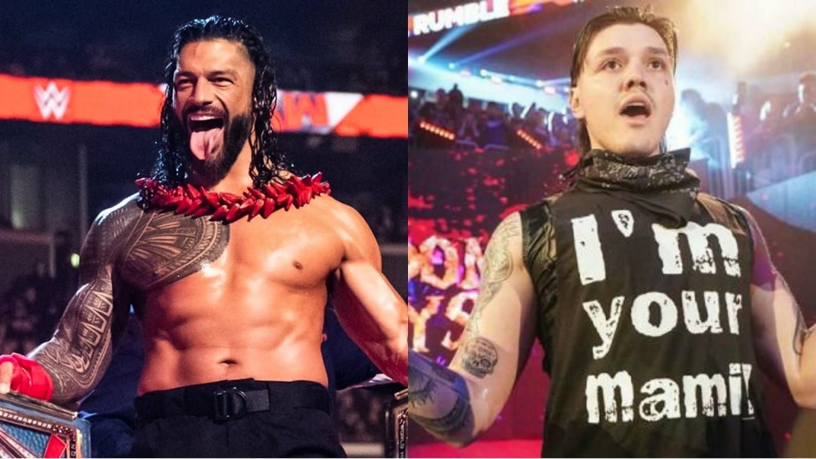 Roman Reigns (left); Dominik Mysterio (right)