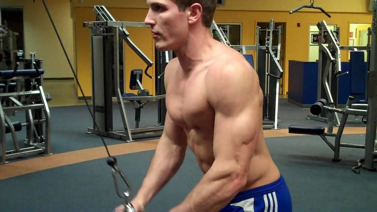 The rope tricep pull down is a popular exercise that is commonly performed in gym settings (ScottHermanFitness/ Youtube)