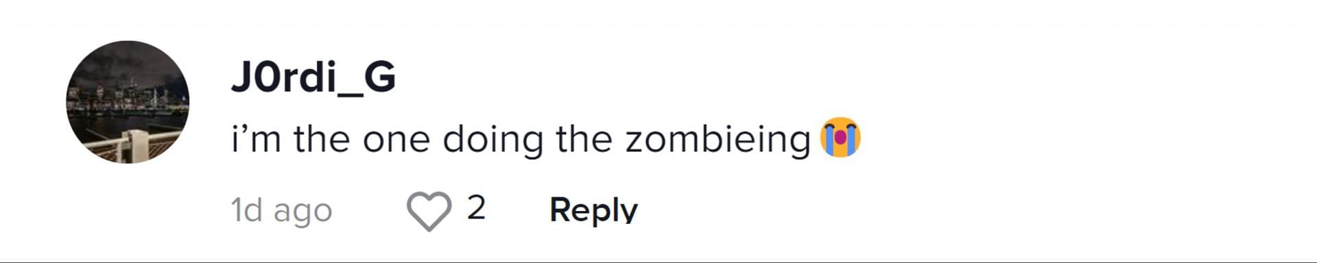 User says that it is her doing the zombieing (Image via TikTok/J0rdi_G)