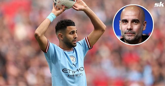 “He’s grumpy with me” - Guardiola cracks joke about Riyad Mahrez after his hat-trick for Manchester City in FA Cup semi-final