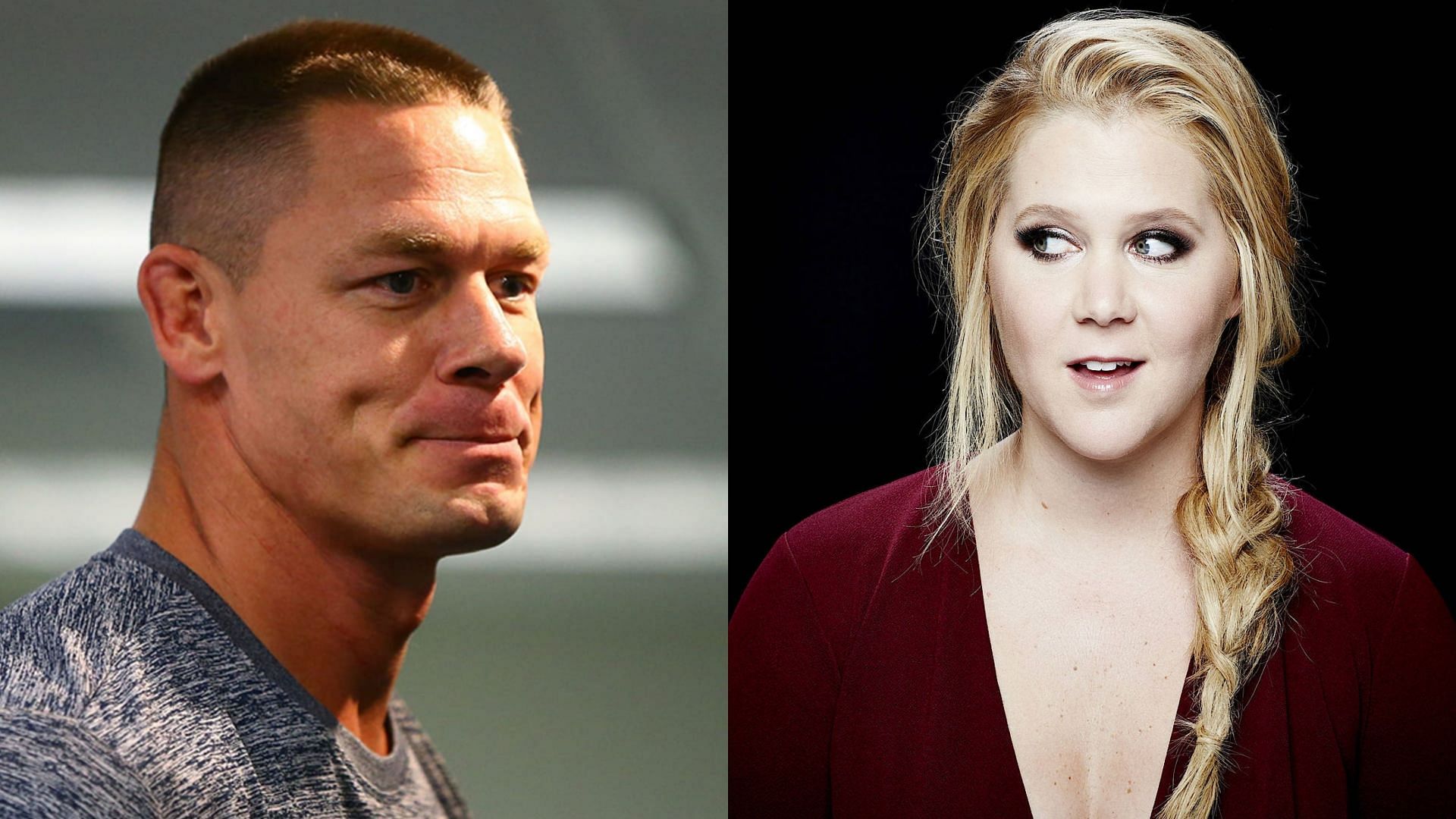 WWE legend John Cena (left) and Amy Schumer (right)