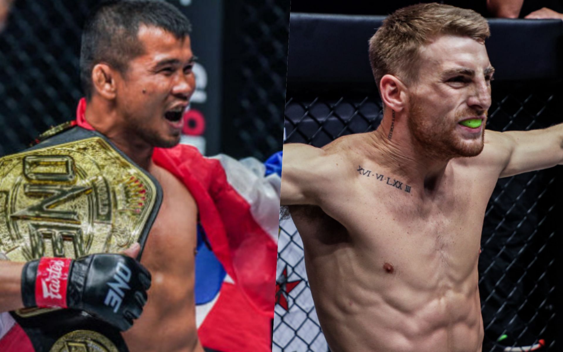 Nong-O (L) and Jonathan Haggerty (R) | Photo by ONE Championship