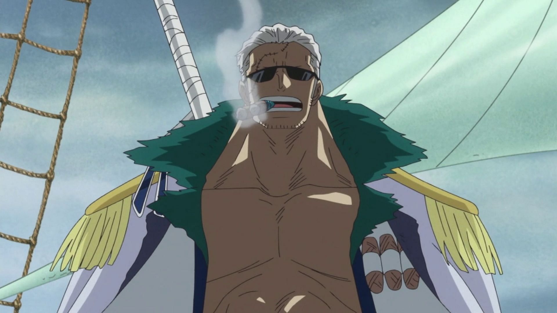 Smoker as seen in the Punk Hazard Arc (Image via Toei Animation, One Piece)