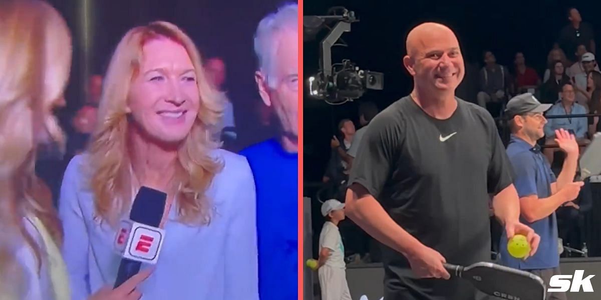 Andre Agassi was joined by wife Steffi Graf at the Pickleball Slam