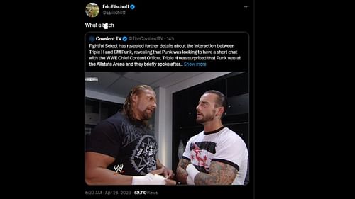 Bischoff didn't hold back in his tweet